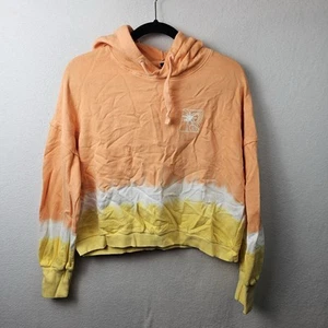 Roxy Sweatshirt Woman’s Size Medium Orange Cream Yellow Long Sleeve Beach Hoodie - Picture 1 of 7