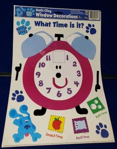 Blue's Clues Static Cling Window Decorations "What Time Is It?" Viacom 1999 New - Picture 1 of 4
