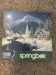Springbock Mondschein Dorf Weihnachten Urlaub 1500 ineinandergreifende Teile Puzzle - Bild 1 von 5