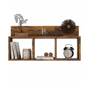 Danya B. Modern 3 Cube Floating Wall Shelf with Display Ledge Aged Pine, 31.5"W - Picture 1 of 1