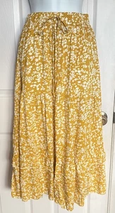 Women’s SHEIN Long Floral Yellow Skirt - Picture 1 of 6