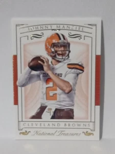 2015 NATIONAL TREASURES CLEVELAND BROWNS QB JOHNNY MANZIEL CARD#22 SP#12/49 VHTF - Picture 1 of 7
