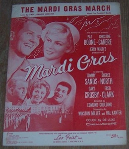 Mardi Gras March Pat Boone Christine Carere Sheree North 1958 Movie Sheet Music - Picture 1 of 1