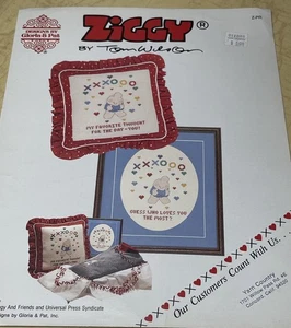 Vintage 1988 Ziggy Cross Stitch Pattern Sheet W/ 3 Quote Options - Picture 1 of 11