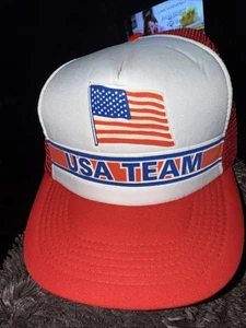 USA Team Flagge Vintage Mütze Meshback Snapback Trucker schön sauber nie getragen 1980er - Bild 1 von 6