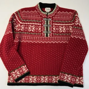 Suéter Cambridge Dry Goods Cierre de Lana Fair Isle Talla M - Imagen 1 de 6