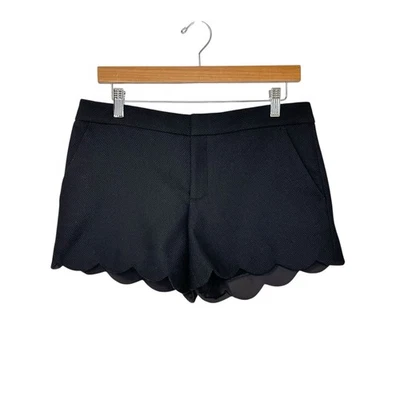 Pantalones cortos chinos Club Monaco para mujer con dobladillo festoneado texturizado talla 04 negros Foto 1 de 4