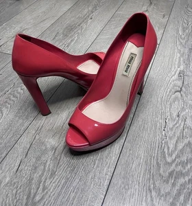 Miu Miu Italy Designer High Heel Schuhe, 100% Leder, Koralle, Gr. 39 - Bild 1 von 14