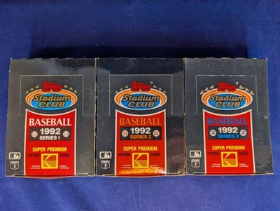 1992 Topps стадион клуб бейсбольная коробка лот серии 1, 2 и 3 - Изображение 1 из 4