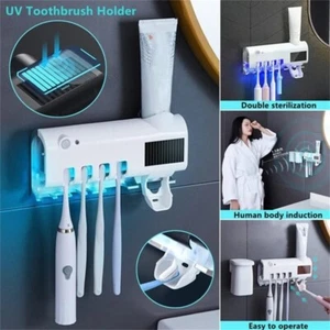 UV Sterilizer Toothbrush Holder Toothpaste Dispenser Solar Energy - Picture 1 of 24