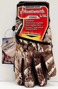 Real Tree Men's Midweight Hunting Gloves L/XL Huntworth® Striker, Camo Edge, New - Picture 1 of 12