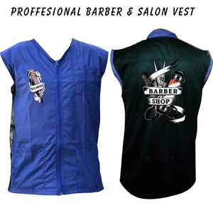 Chaleco de barbero, chaqueta de barbero, chaleco de estilista de barbero, chaleco negro tamaño M a 3xl - Imagen 1 de 13
