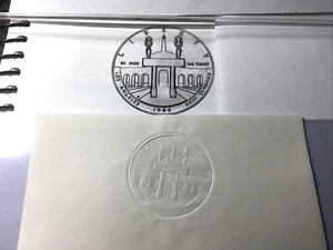 1984 Olympic Commemorative Silver Dollar Obv. TEST STRIKE ~ Struck on Shim Paper - Picture 1 of 11