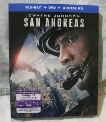 SAN ANDREAS Blu-Ray + DVD + Digital  2 Disk Set w/Slip Cover - Image 1 of 2