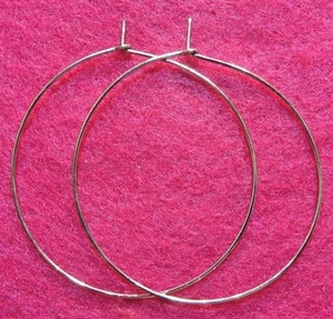 20Pcs. Silver 40mm / 1-5/8" Earring HOOPS Glass Rings Tibetan Findings EH11 - Picture 1 of 4