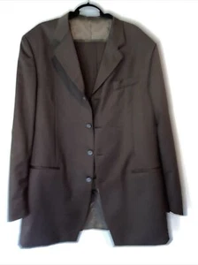 Mens Raspinni De Luxe Brown Wool Suit Size Jk46L W38-P32 Inseam - Picture 1 of 16