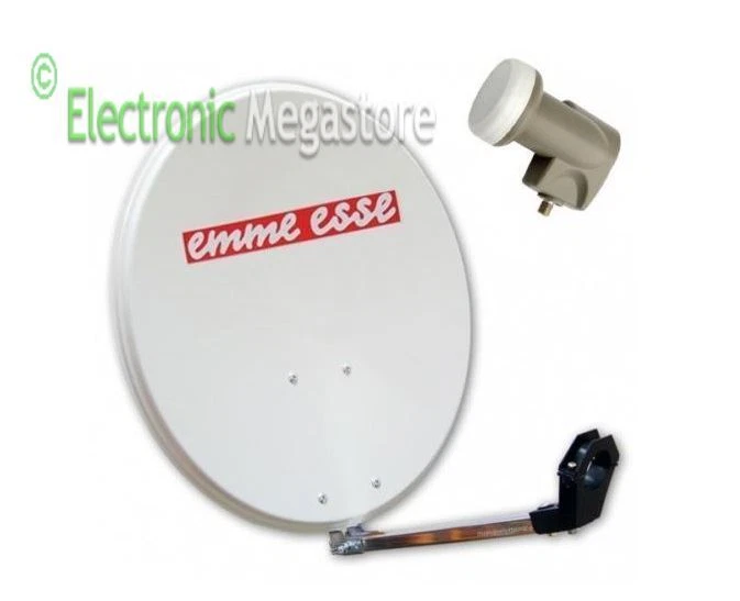EMMEESSE KIT PARABOLA SATELLITARE DA Ø 60 CM CON LNB UNIVERSALE 1 USCITA SKY TIVU SAT
