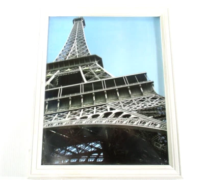 Eiffel Tower White Framed Print Free Standing Can Be Hung 28cm long x 23cm Wide - Image 1 of 4