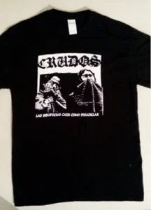 Crudos Injusticias Hardcore Punk Band schwarzes T-Shirt mit handgezogenem Siebdruck - Bild 1 von 1