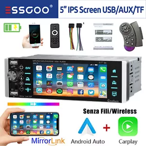 Autoradio 1 DIN Con 5" Schermo Wireless Apple Carplay Android Auto USB Bluetooth - Foto 1 di 15