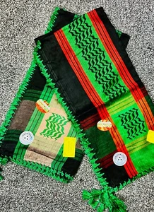 Alto Estándar Algodón Suave Árabe Palestino Keffiyeh Suave Cabeza, Cuello, Bufanda - Imagen 1 de 4