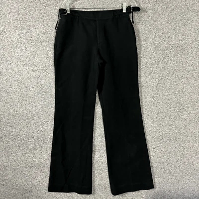 Ralph Lauren Women's 8 Black Cotton Belted Straight Leg Ajustable Waist Pants - Image 1 of 4
