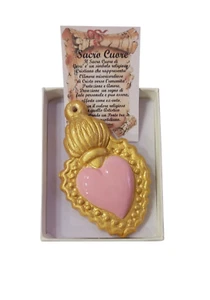 Sacro Cuore Ex Voto in Ceramica Fatto a Mano con Scatolo regalo cm 8 MadeInItaly - Foto 1 di 45