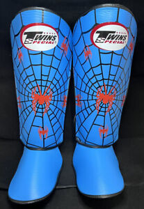 Twins Special Muay Thai Spider Shin Guards Genuine Leather Web Design Size Small