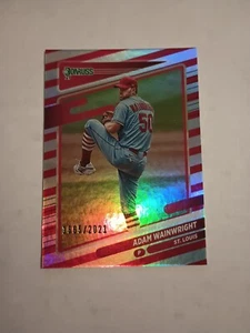 2021 ADAM WAINWRIGHT DONRUSS #137 RED WHITE STRIPES #D/2021 SP CARD CARDINALS - Picture 1 of 2