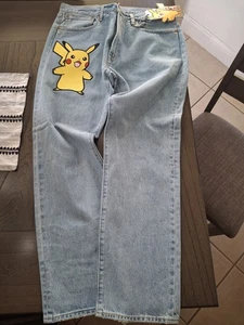 Levis x Pokemon Pikachu 551 Z Authentic Straight Jeans Men's Sz 34 x 32 Rare New - Picture 1 of 6
