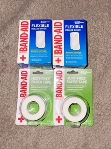Band-Aid Rolled Gauze (2) & Paper Tape (2) New Unopened - Picture 1 of 1