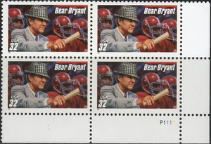 US Scott #3148 "Football Coaches" plate block of 4, #P1111 LR, MNH. - Picture 1 of 1