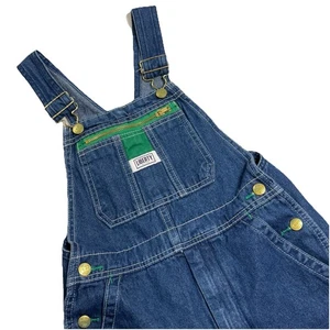 Liberty Denim Bib Overalls Youth Size 12 Regular Pockets Farmer Rancher Blue EUC - Picture 1 of 6