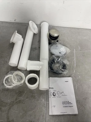 Kit de drenaje de bañera PF WaterWorks Toe-Touch PVC blanco Foto 1 de 3