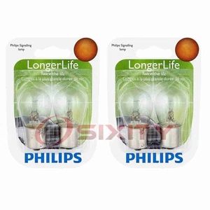 2 pc Philips Front Turn Signal Light Bulbs for Jaguar Vanden Plas XJ12 XJ6 gc - Picture 1 of 5