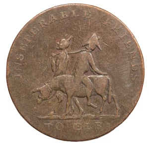 1814 NAPOLEON & DEVIL INSEPERABLE FRIENDS TO ELBA MEDALET TOKEN - Picture 1 of 2