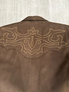 Vintage Circle S Blazer Mens 42R Coat Western Jacket Cowboy Brown Embroidered - Picture 1 of 5