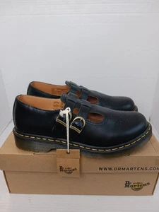 Dr Martens Mary Jane Black Smooth Leather Shoes Double Buckle AirWair Women’s 10 - Picture 1 of 9
