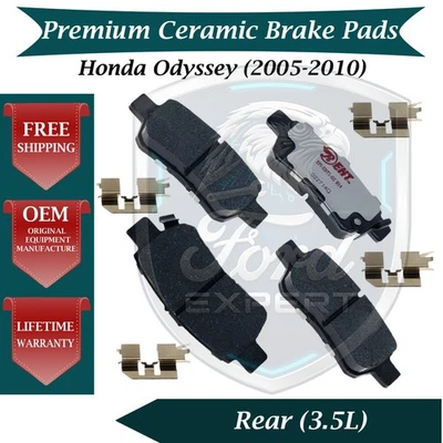 Kit de pastillas de freno cerámicas traseras premium OE para Honda Odyssey 2005-2010 9 años de garantía Foto 1 de 4
