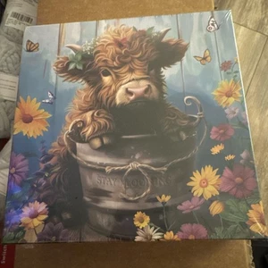 1000 piece puzzle Highland Cow Calf in the Garden - Picture 1 of 3