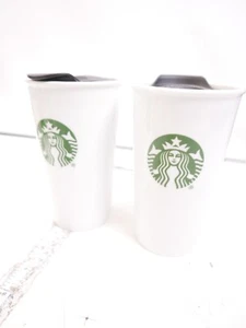 Starbucks Coffee Travel Mug Ceramic Mermaid Siren Tumbler W/lids 10oz - Picture 1 of 4
