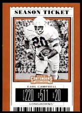2019 Panini Contenders Draft Picks Collegiate Ticket Blue Foil Earl Campbell