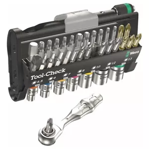 WERA TOOL CHECK 1 METRIC 1/4" SOCKET/BIT DRIVER 38 PIECE SET #05073220001 NEW - Picture 1 of 5