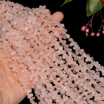 Cuentas lisas lágrima de cuarzo rosa natural 6X4 9X4 mm filamento 12.5" GB-850 Foto 1 de 4