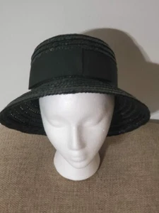 Happy Cappers Size Small Straw Hat Black Field Co. Vintage Los Angeles - Picture 1 of 5