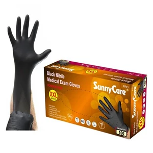 90 SunnyCare® 5Mil Black Nitrile Exam Gloves Powder Free (Non Vinyl Latex) XXL - Picture 1 of 1