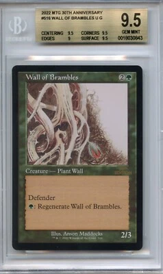 Gem Mint Wall of Brambles (Retro Frame) BGS 9.5 - 30th Anniversary Edition MTG - Image 1 of 2
