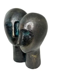 Gaubert Polyresin Couple Head Sculpture Owen Ellis - Picture 1 of 8