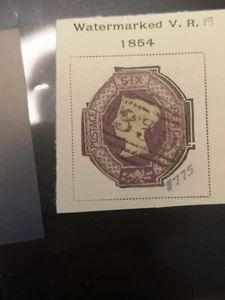 GB QV SG59 6d Dull Lilac Embossed, Cut to shape, FINE USED. Cat (6) - Picture 1 of 3