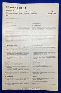Original Siemens Trabant RT14 Service Manual - Picture 1 of 1